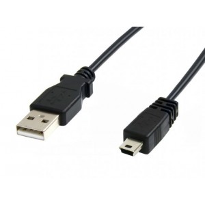 Cablu de date USB - Mini USB, 100cm, Negru