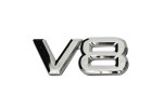Emblema ABS V8 Argintie Pentru Portbagaj